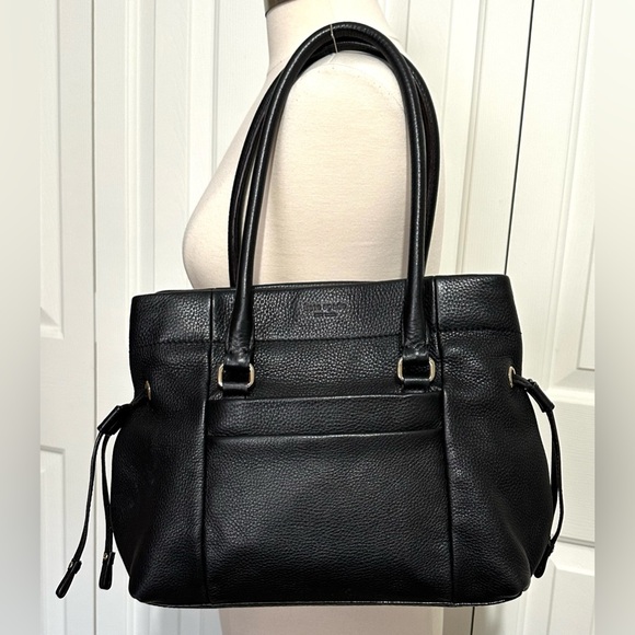Kate Spade Westbury Bess Black Genuine Pebbled Leather Satchel